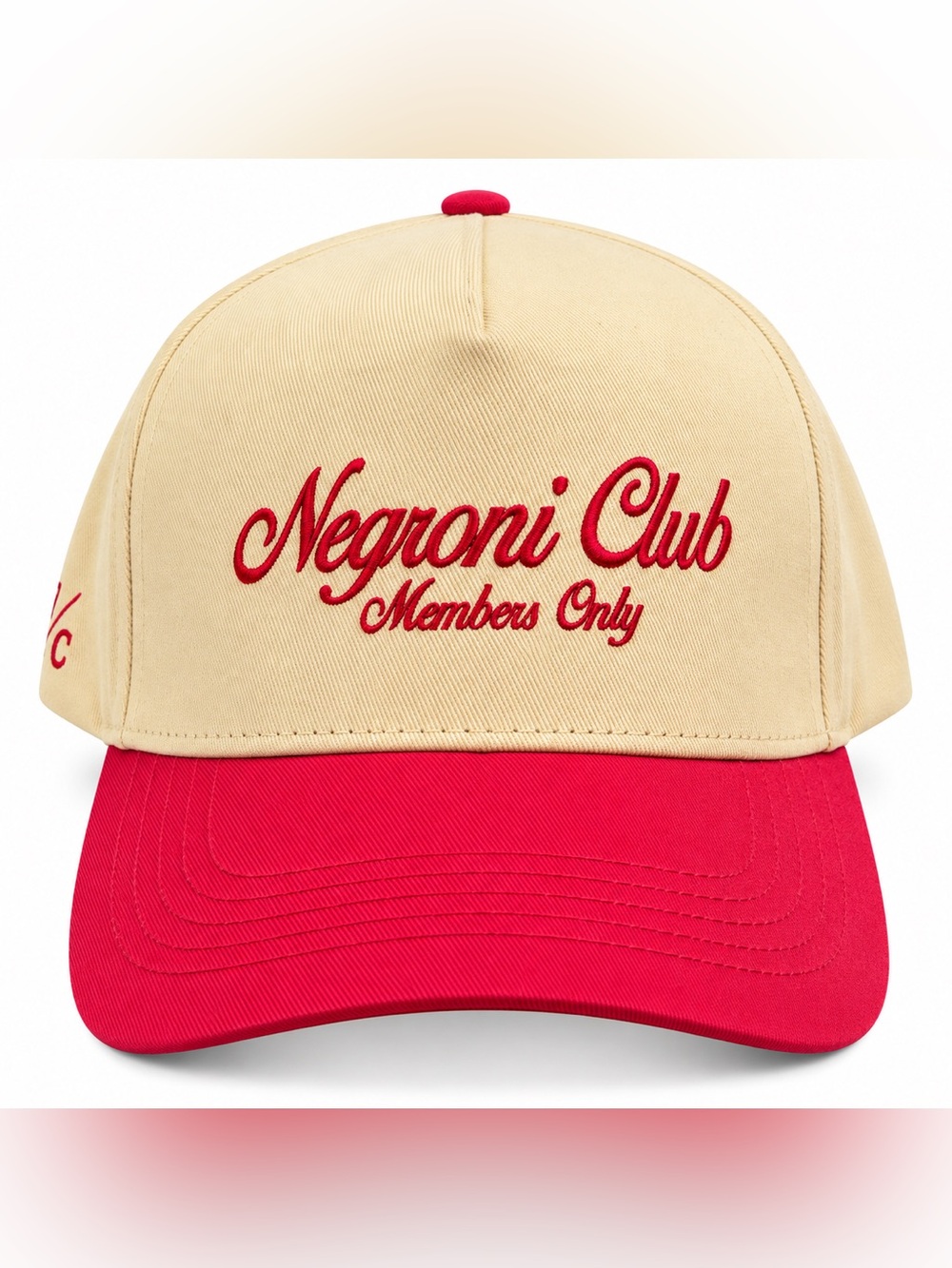 Peace Collective Negroni Club Two-Tone Baseball Cap - Cream & Red